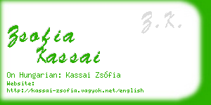 zsofia kassai business card
