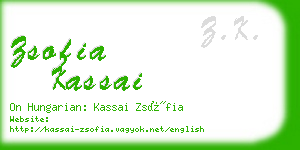 zsofia kassai business card